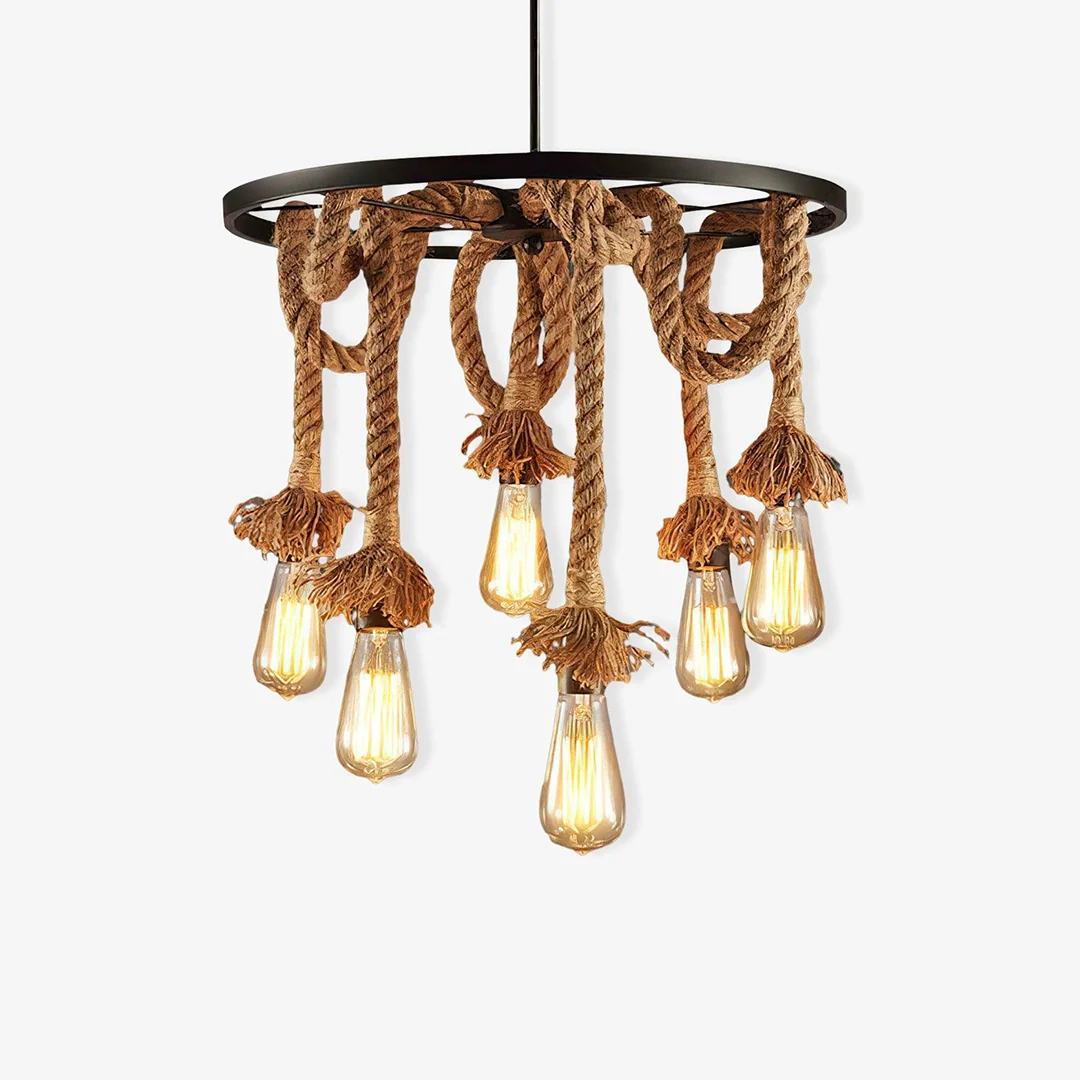 Responsible Industrial Vintage Twine Chandelier Relaxed