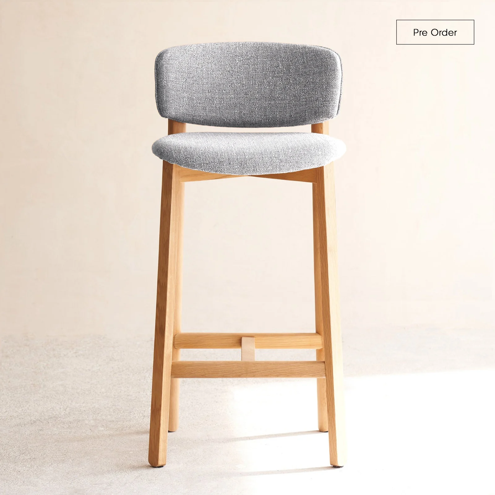 Healthy Pinta Bar Stool Oak Frame – Bespoke Fabric Certified