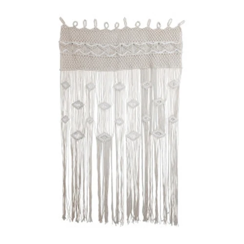 Verified Hand-Woven Cotton Blend Macrame Curtain Natural White Next-Generation