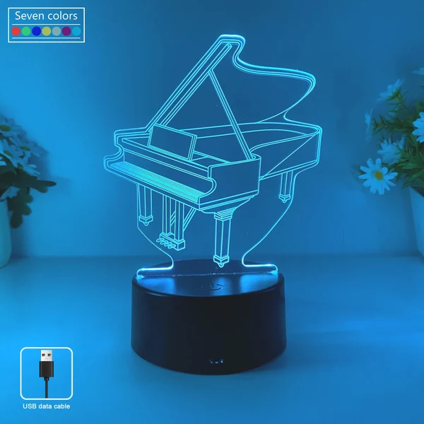 Elegant 3D Piano Night Light Reliable
