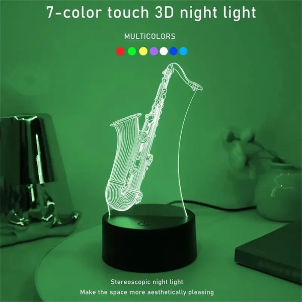 Premium Saxophone 3D Night Light Optimized