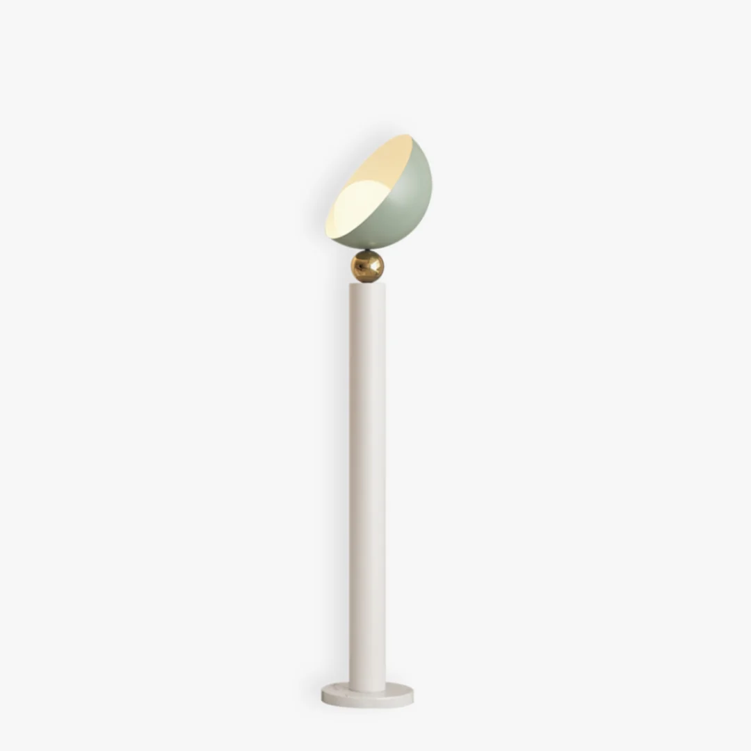 Recyclable Hemisphere Cream Floor Lamp Functional