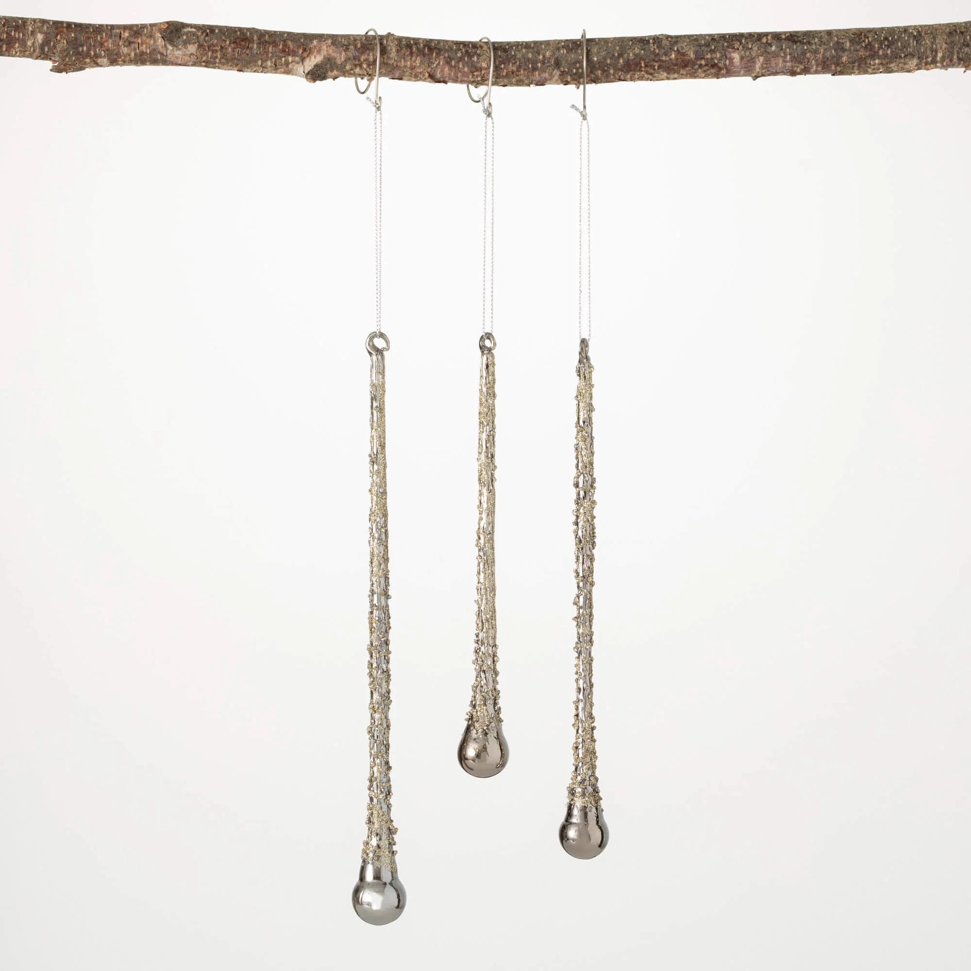 Smooth Glitter Drop Ornaments Clean