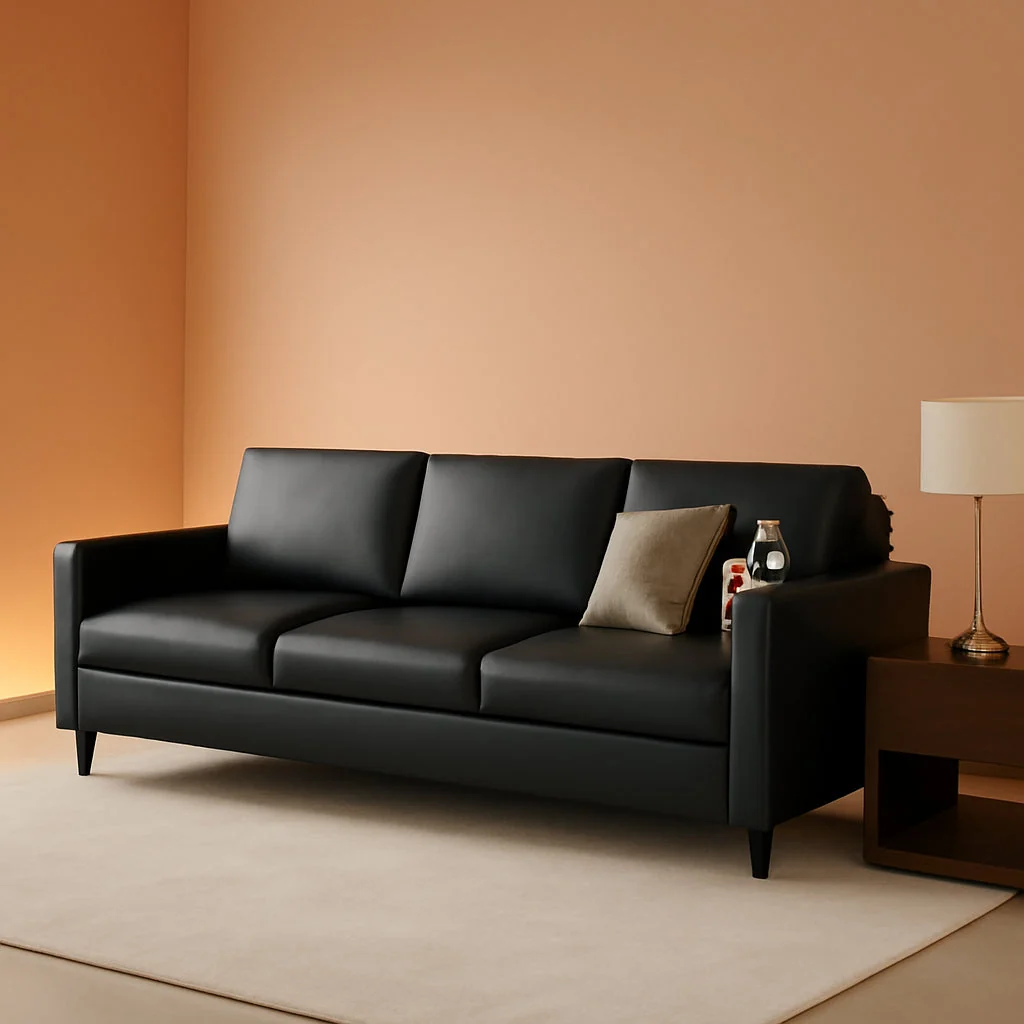 Practical Black Seventy ThreeInch Three Seater Sofa For Living Room Fashionable