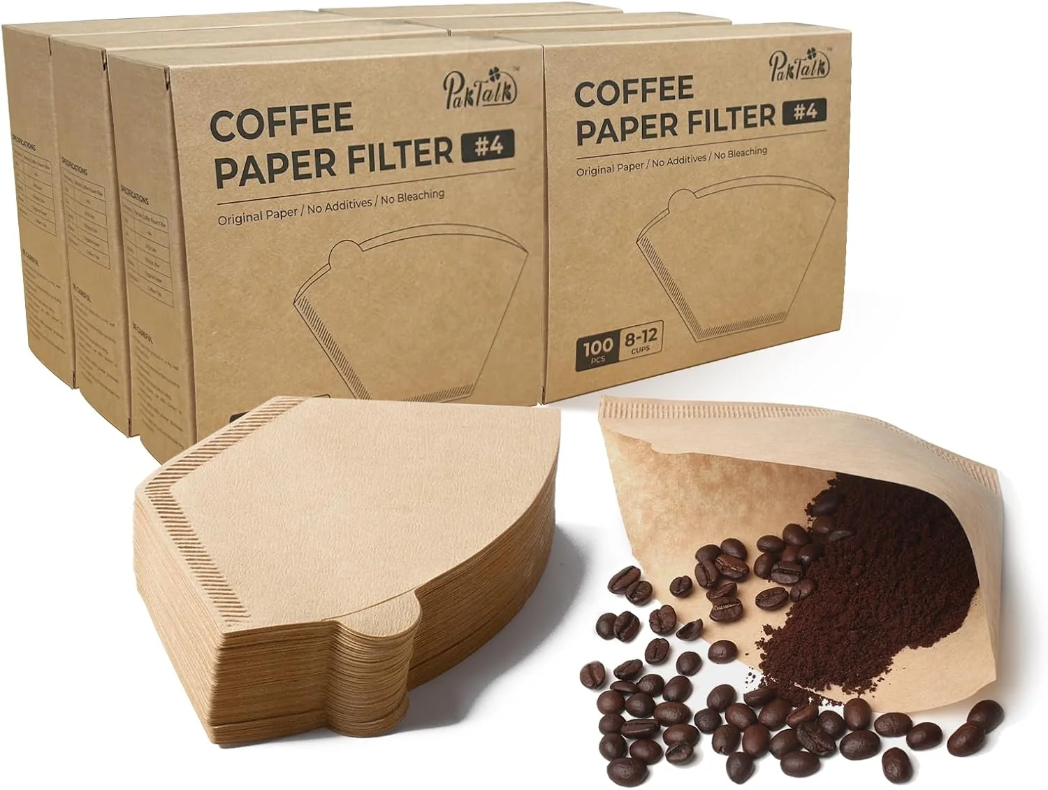 Classic 600 Count Cone Coffee Filters 4 Natural Brown Paper Cone Shaped Coffee Filters for Pour Over and Drip Coffee Maker 100 Count Pack of 6 Sophisticated