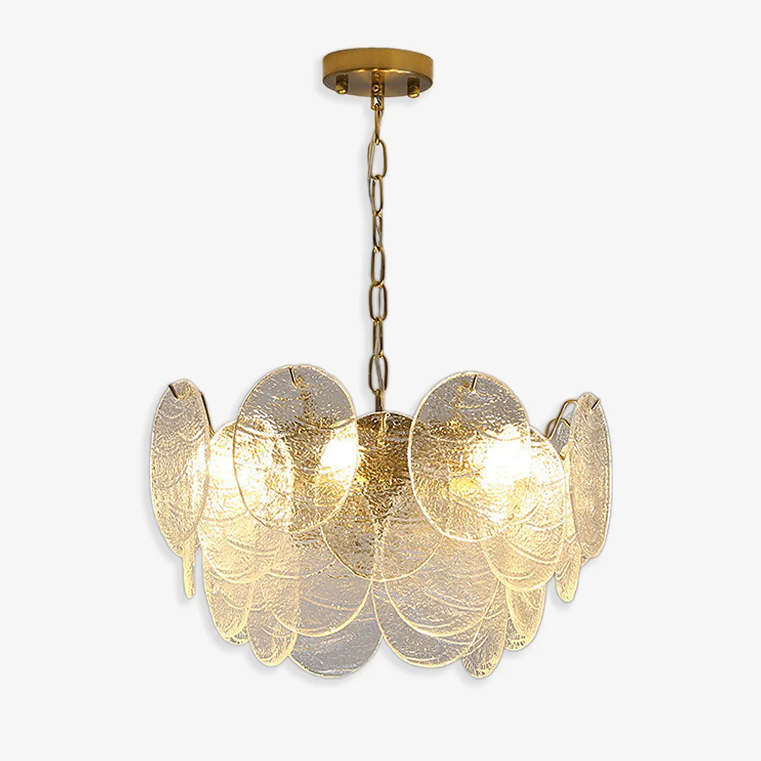 Soft Glass Disc Chandelier Enhanced