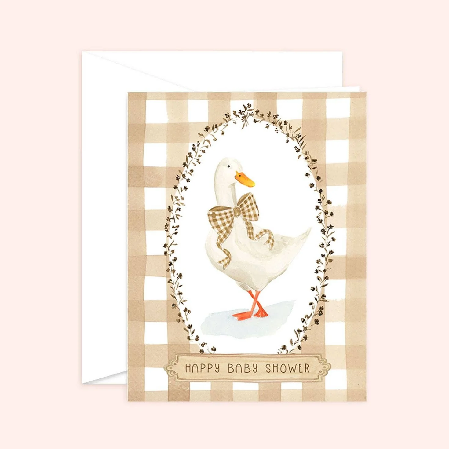 Casual Plaid Baby Shower Card Efficient