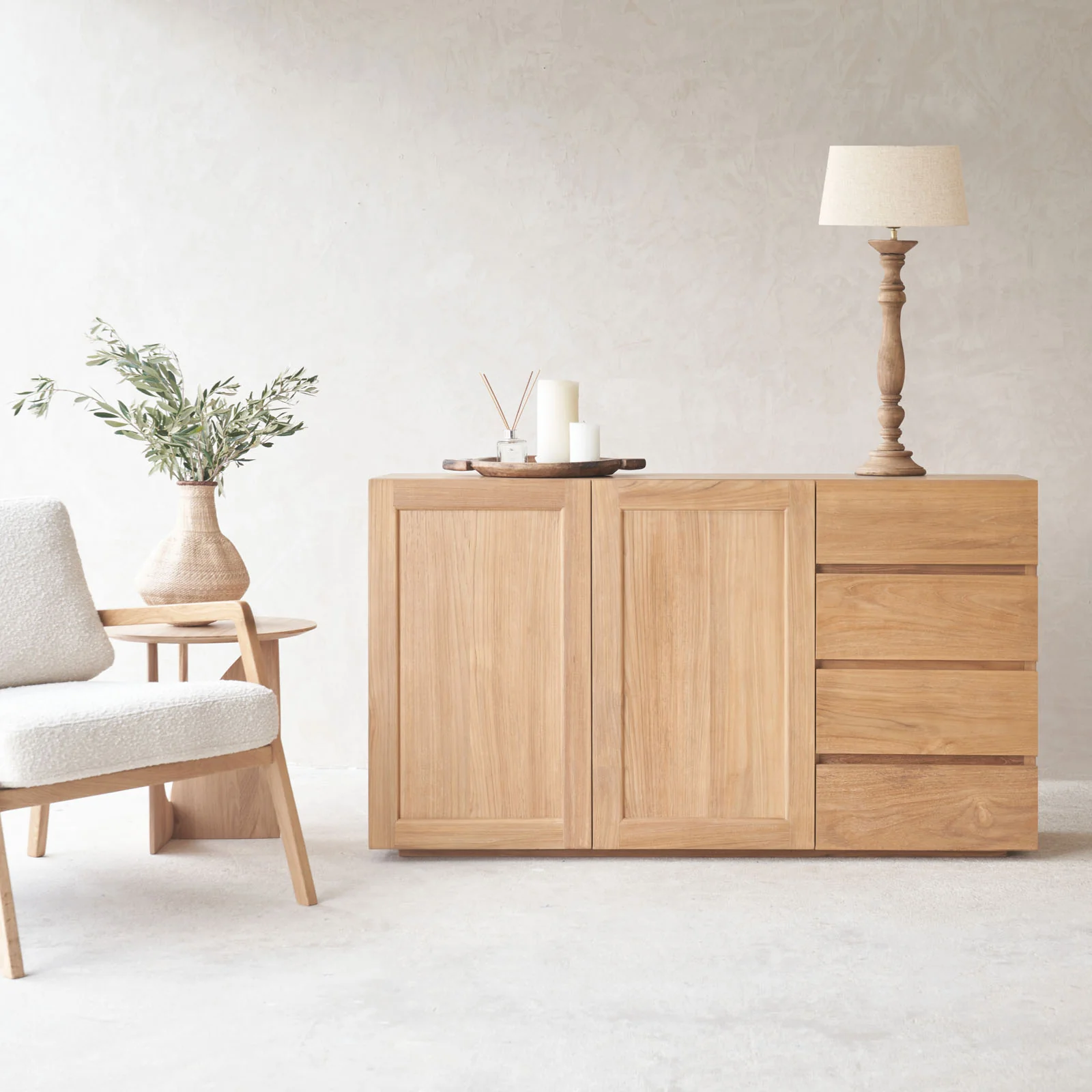 Dependable Ledge Sideboard Teak 150cm Detailed