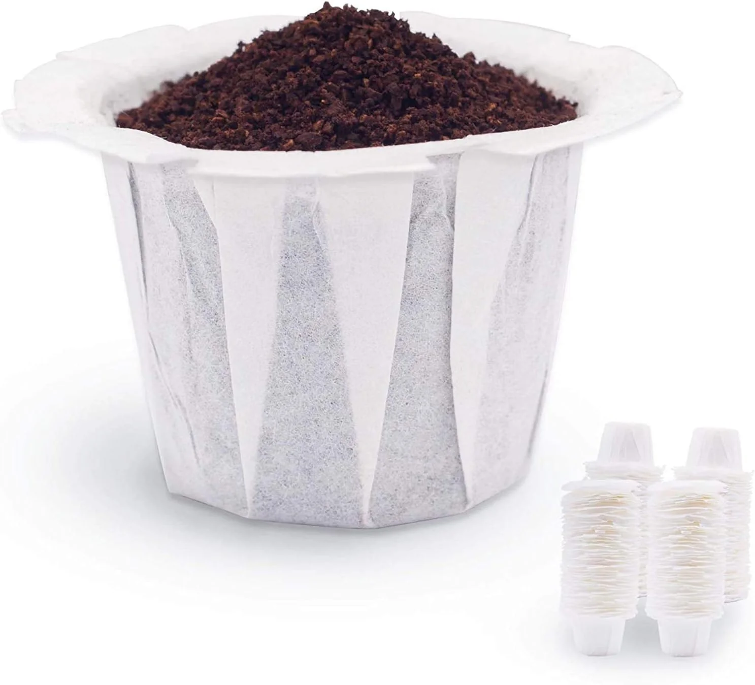 Solid Disposable Coffee Filter Paper for Keurig Brewers Single Serve 1.0 and 2.0 200 Count Coffee Filter Paper Liner Compatible with All Reusable K Cup Coffee Pod Refillable Capsule White Organic
