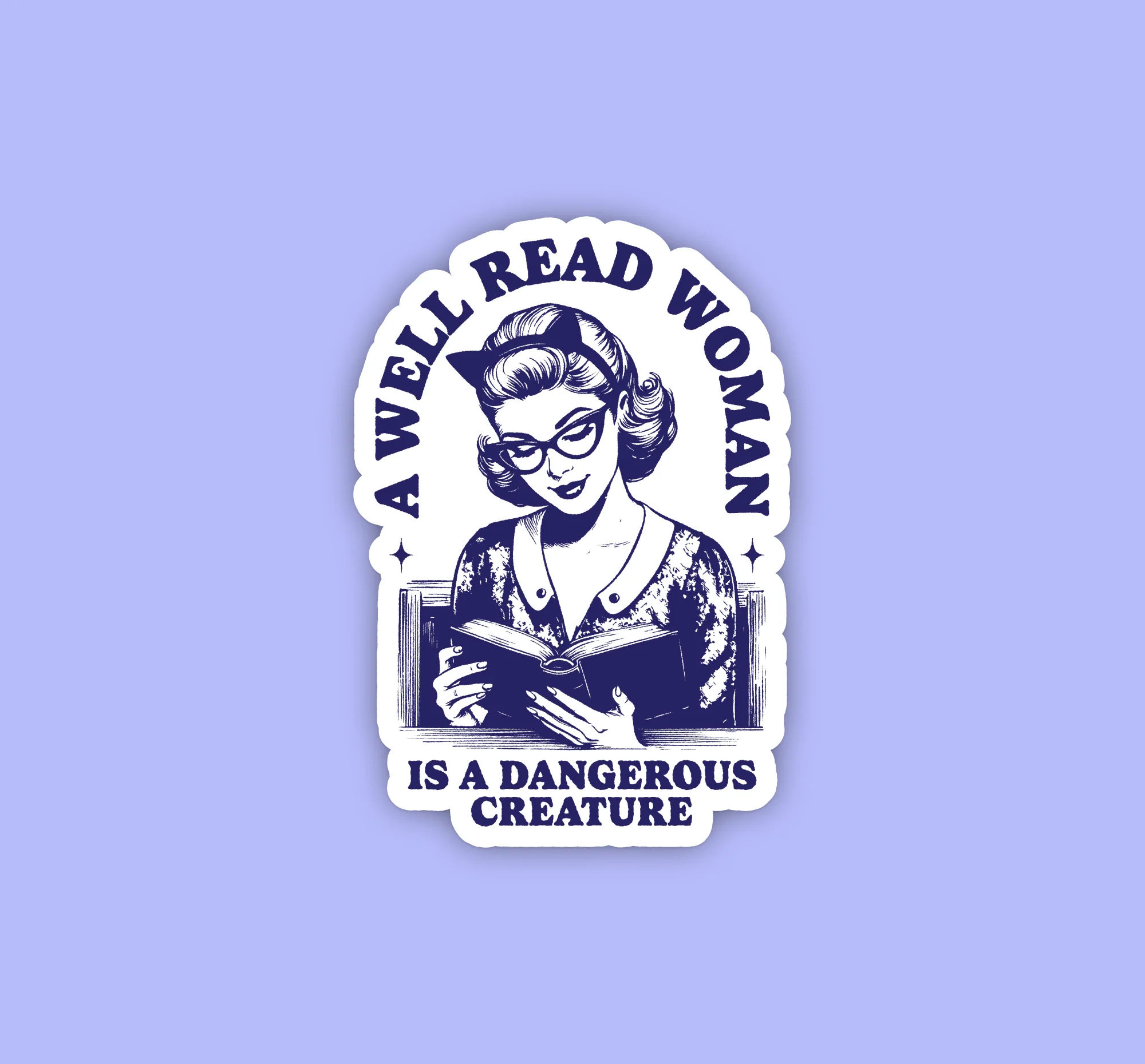 Elegant Well Read Woman Sticker Casual