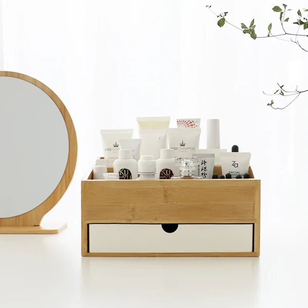 Safe Bamboo Cosmetic and Jewelry Organizer Practical