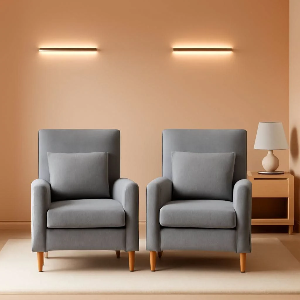Functional Grey Accent Chairs With Wood Legs For Living Room Space Sustainable