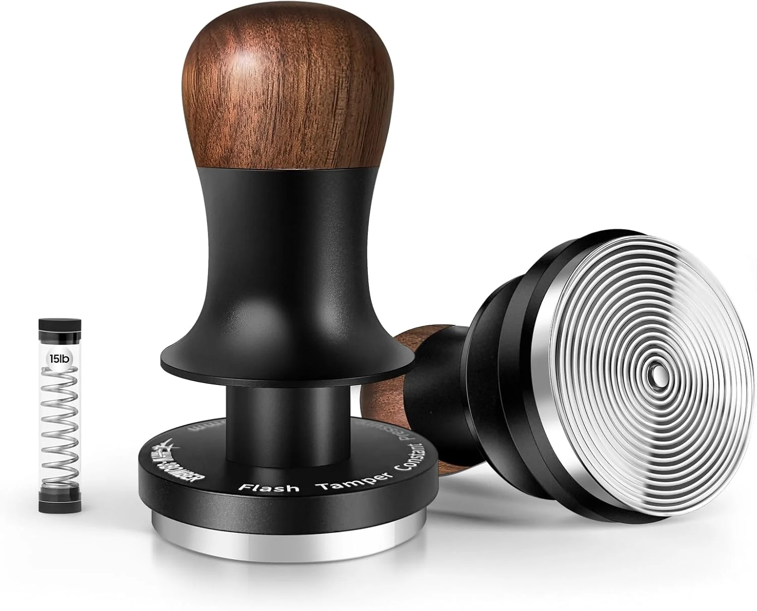 Specialty MHW-3BOMBER 49.7mm Espresso Tamper - 3 Spring Loaded Coffee Tamper with Sound Feedback - Barista Calibrated Tamper with 15lb 30lbs Springs - Compatible for ROK Espresso Maker T7073T-OS Healthy