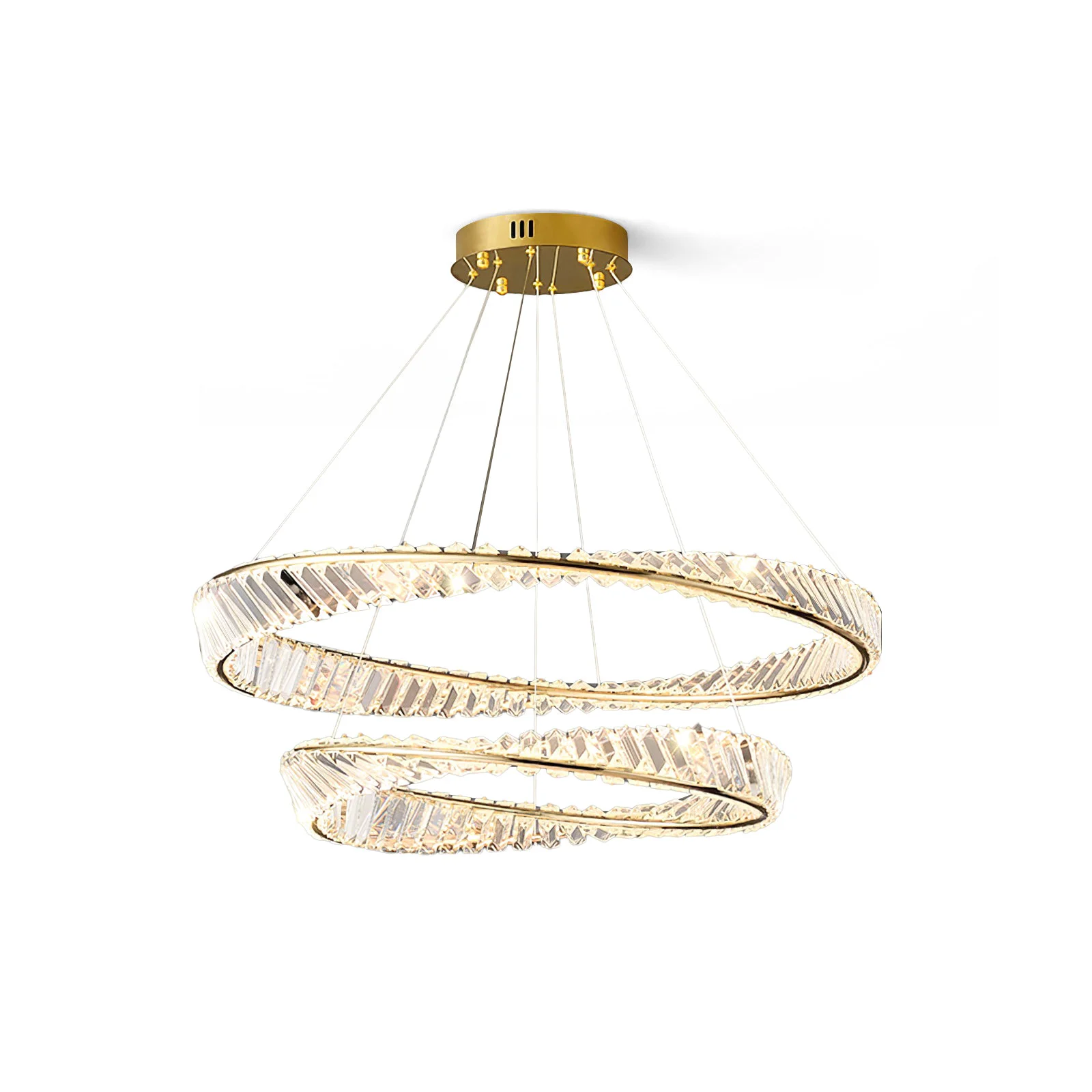 Certified Wave Circle Crystal Chandelier Soft