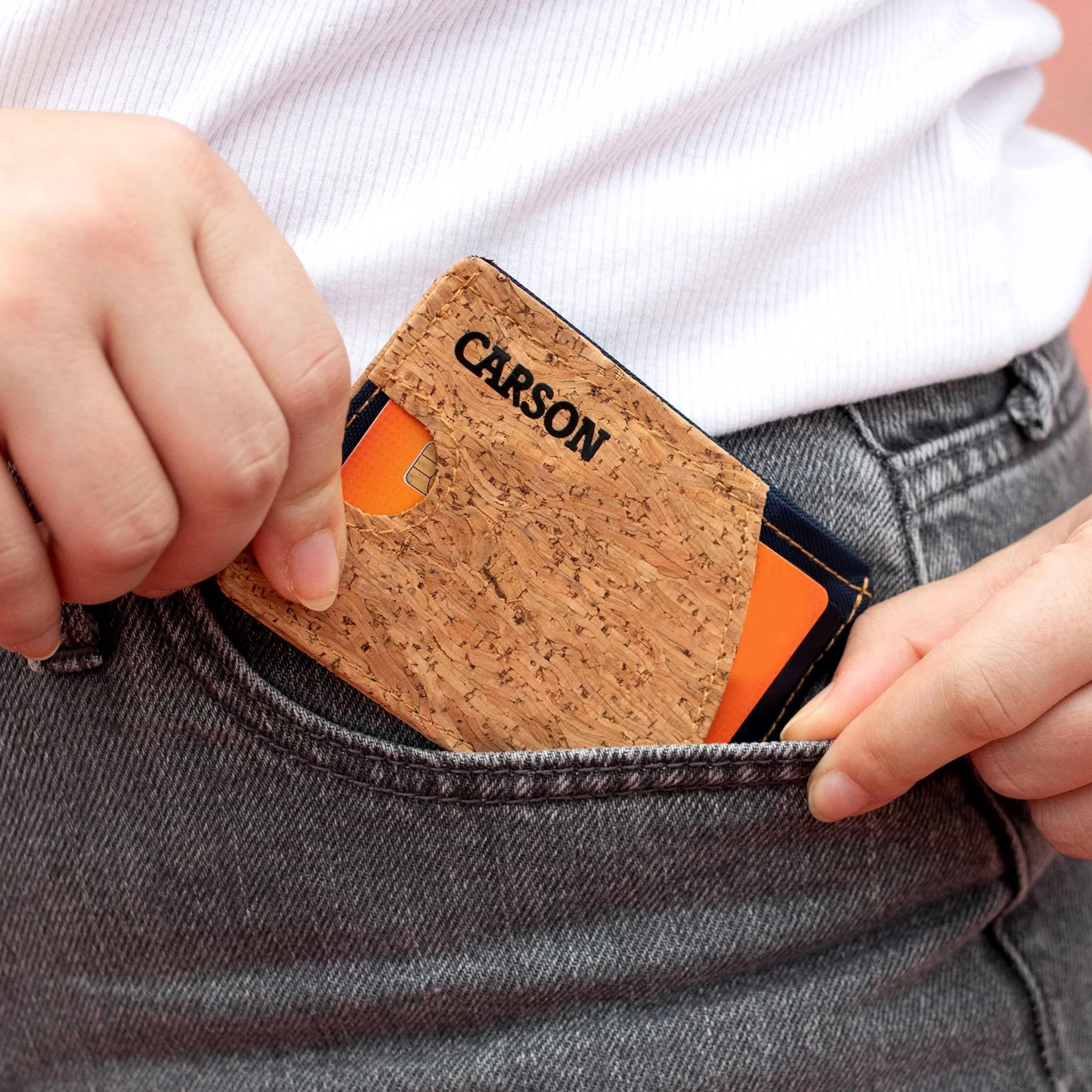 Lightweight Compact Wallet Made from Organic Cork Material – 4 Assorted Easy-to-Use
