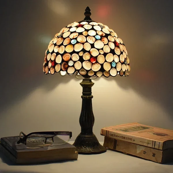 Long-Lasting Retro Shell Table Lamp Enhanced