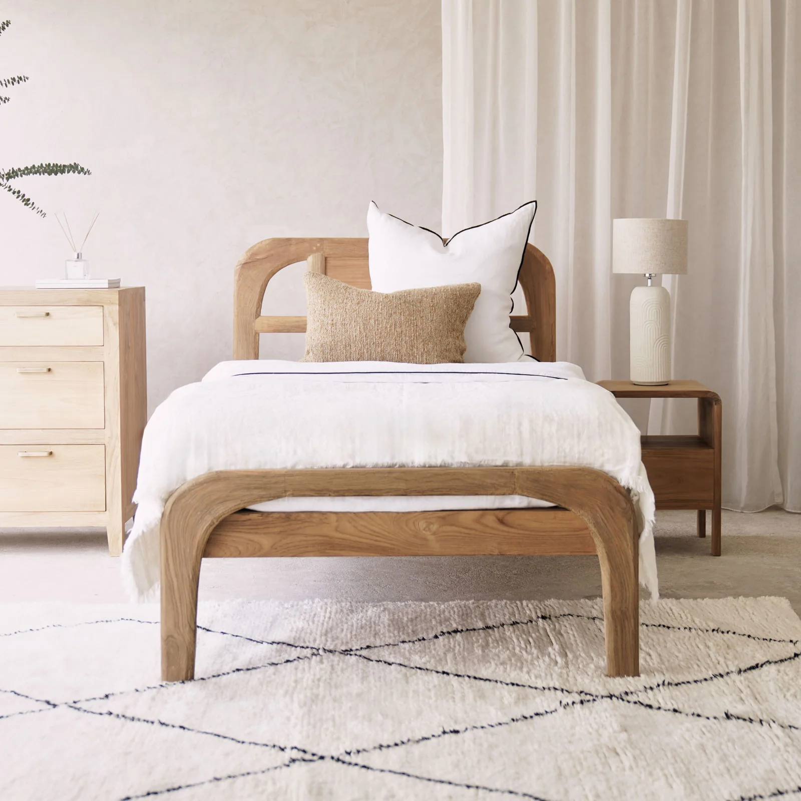 Durable Plough Bed Frame Teak – Natural Single Effective