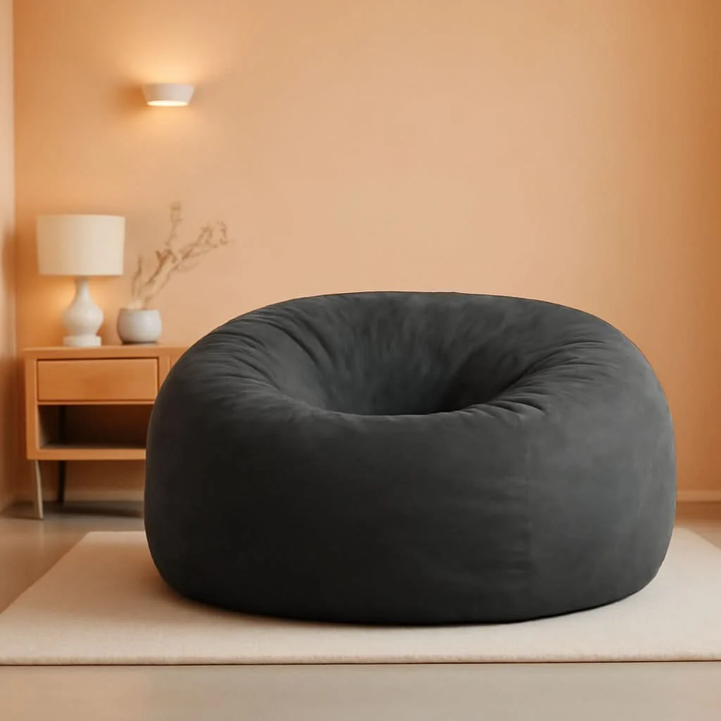 High-End Charcoal 5ft Memory Foam Bean Bag Chair for Living Room Top-Quality