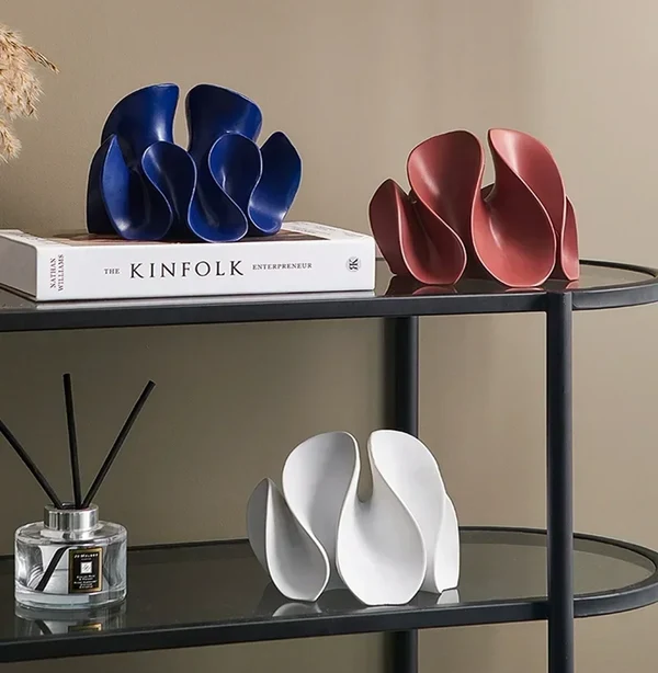 Powerful Modern Abstract Petal Sculpture Enhanced