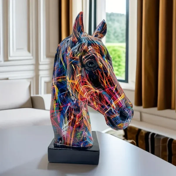 Efficient Graffiti Horse Head Figurine Trusted