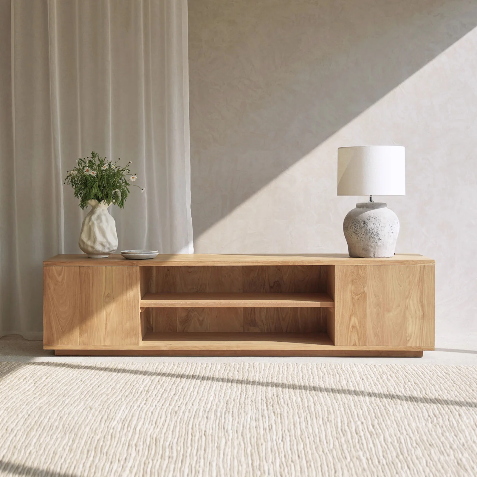 Fine Java TV Console Old Teak – Natural 200cm Flexible
