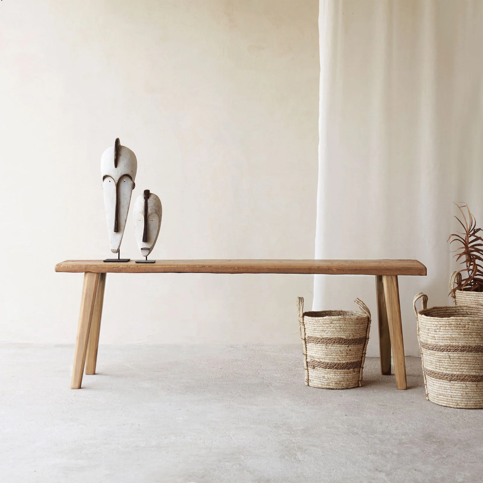 High-Quality Rustic Java Teak Bench Natural Classic