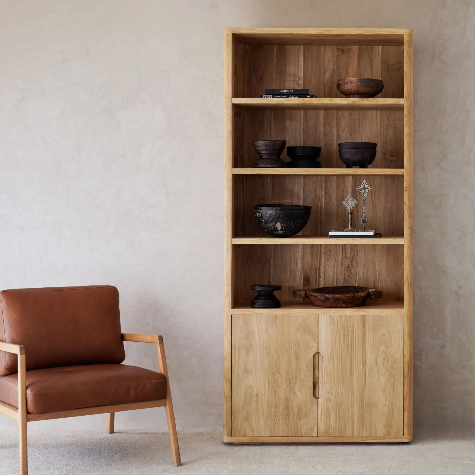 Specialty Java Bookcase Old Teak – Natural 100cm Next-Generation
