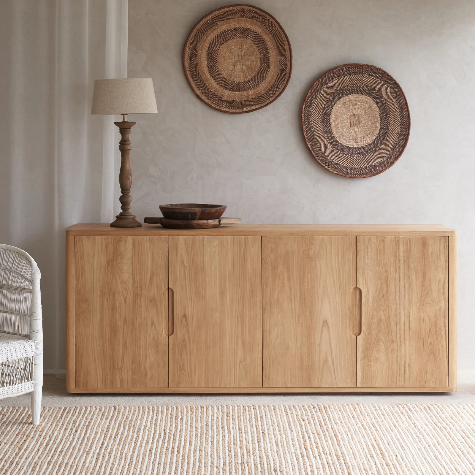 Sophisticated Bromo Sideboard 4 Doors – Old Teak Natural 200cm Luxury