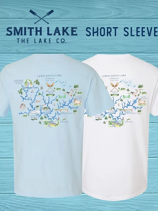 Quality Smith Lake Watercolor Map Tee – Short Sleeve Expertly Made