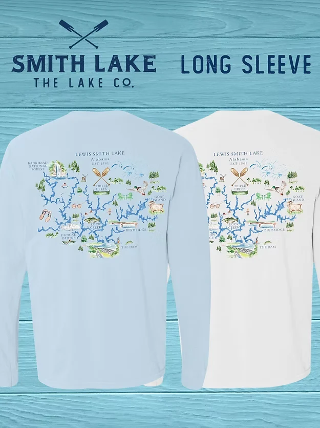 User-Friendly Smith Lake Watercolor Map Tee – Long Sleeve Functional