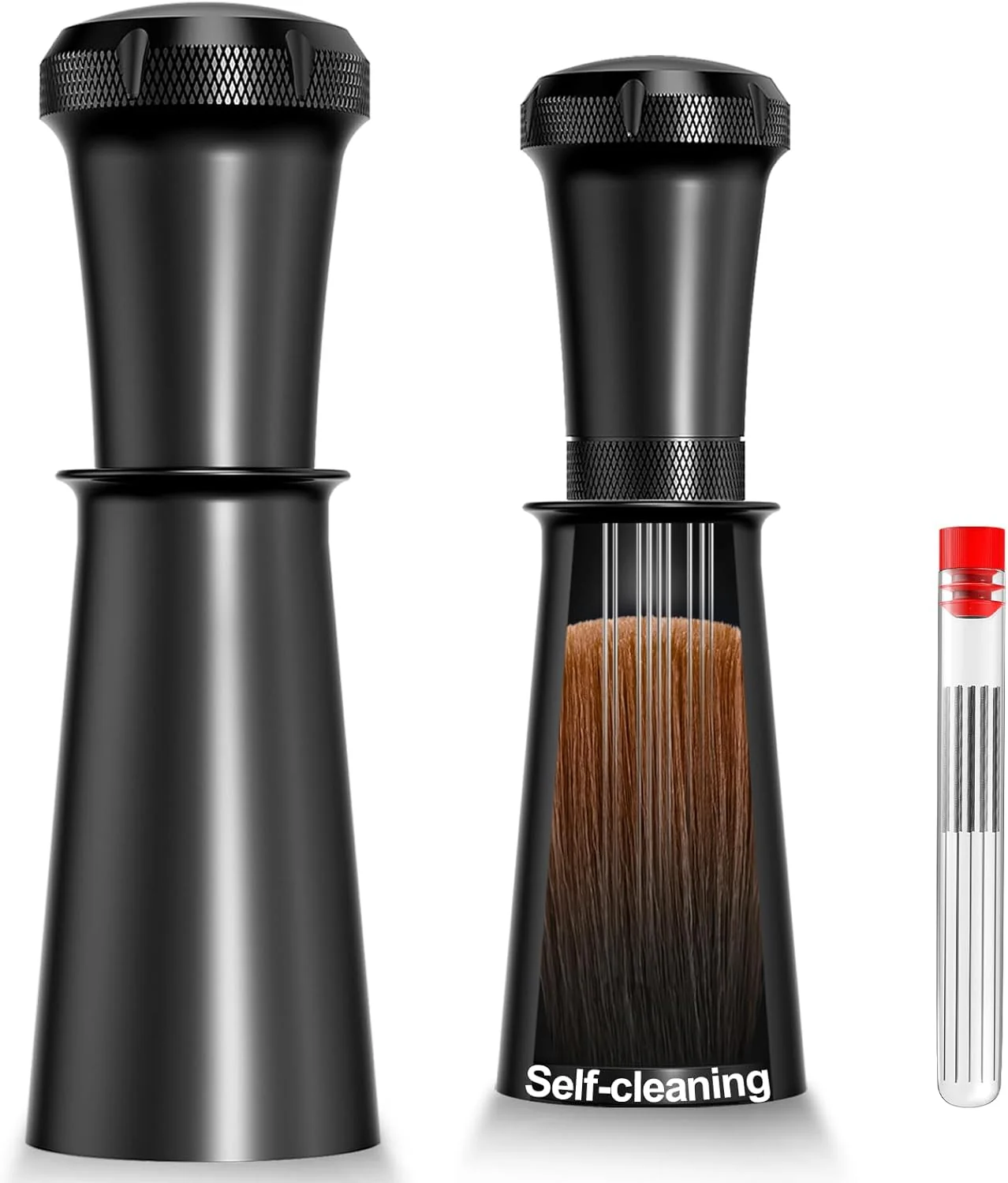 Comfortable Nessus WDT Espresso Distribution Tool Espresso Accessories with Built-in Cleaning Brush 0.35mm 10 Needle Distributor and Extra 10 Needles for Espresso Stirrer Aluminum Handle with Stand for Barista Casual