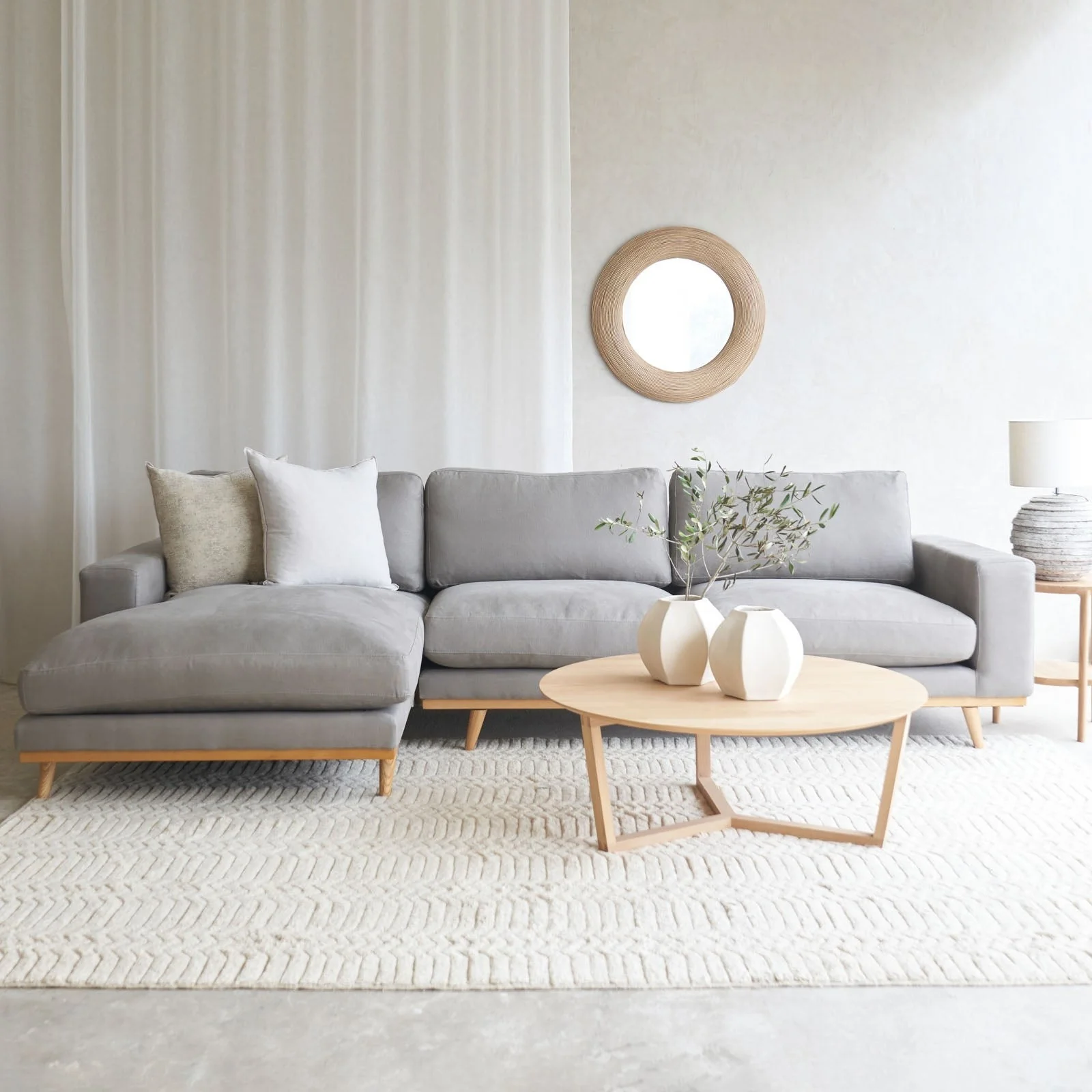 First-Class James L Shape Fabric Sofa Slate 290cm Crafted