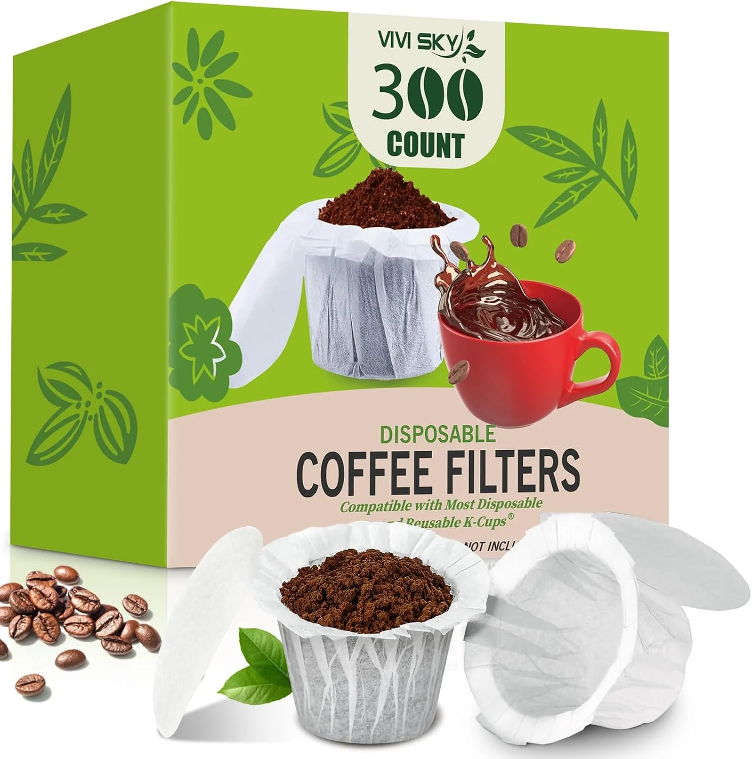 Exceptional Vivi SKY K cup Coffee Paper Filters with Lid Disposable for Keurig Fits All Keurig Single Serve Filter Brands White with Lid 300 Comfortable