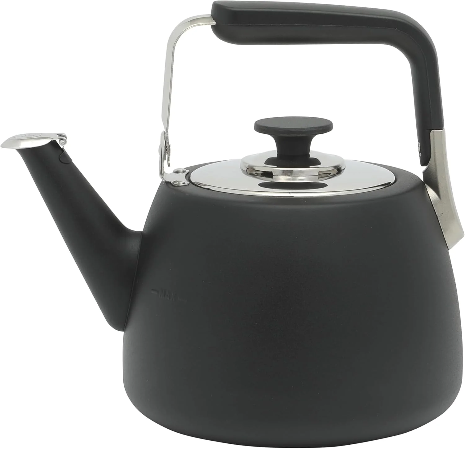 Superior Sur La Table Kitchen Essentials Large 2 QT Heavy Gauge Stainless Steel Whistling Tea Kettle – Matte Black Convenient