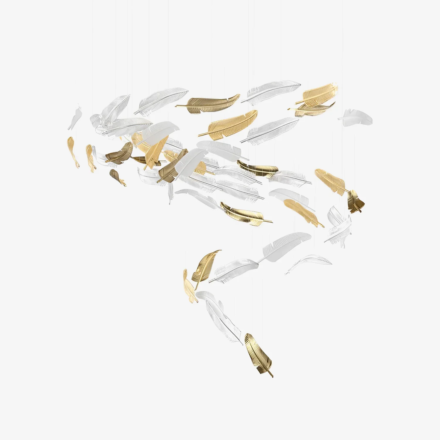 Effective Glass Feathers Chandelier Soft