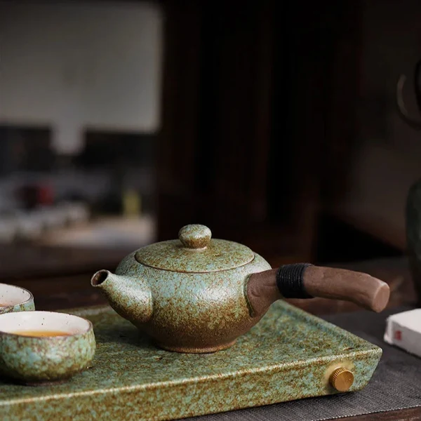 Powerful Coarse Pottery Side Handle Teapot Efficient
