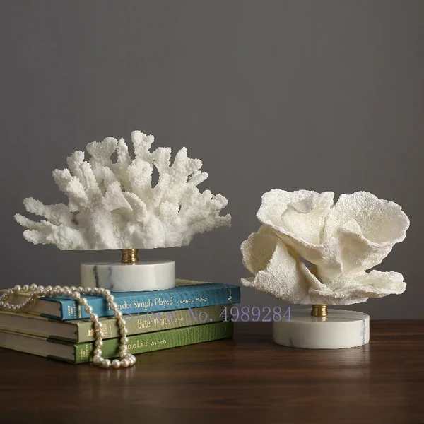 Secure Artificial Coral Sculpture with Marble Base Authentic