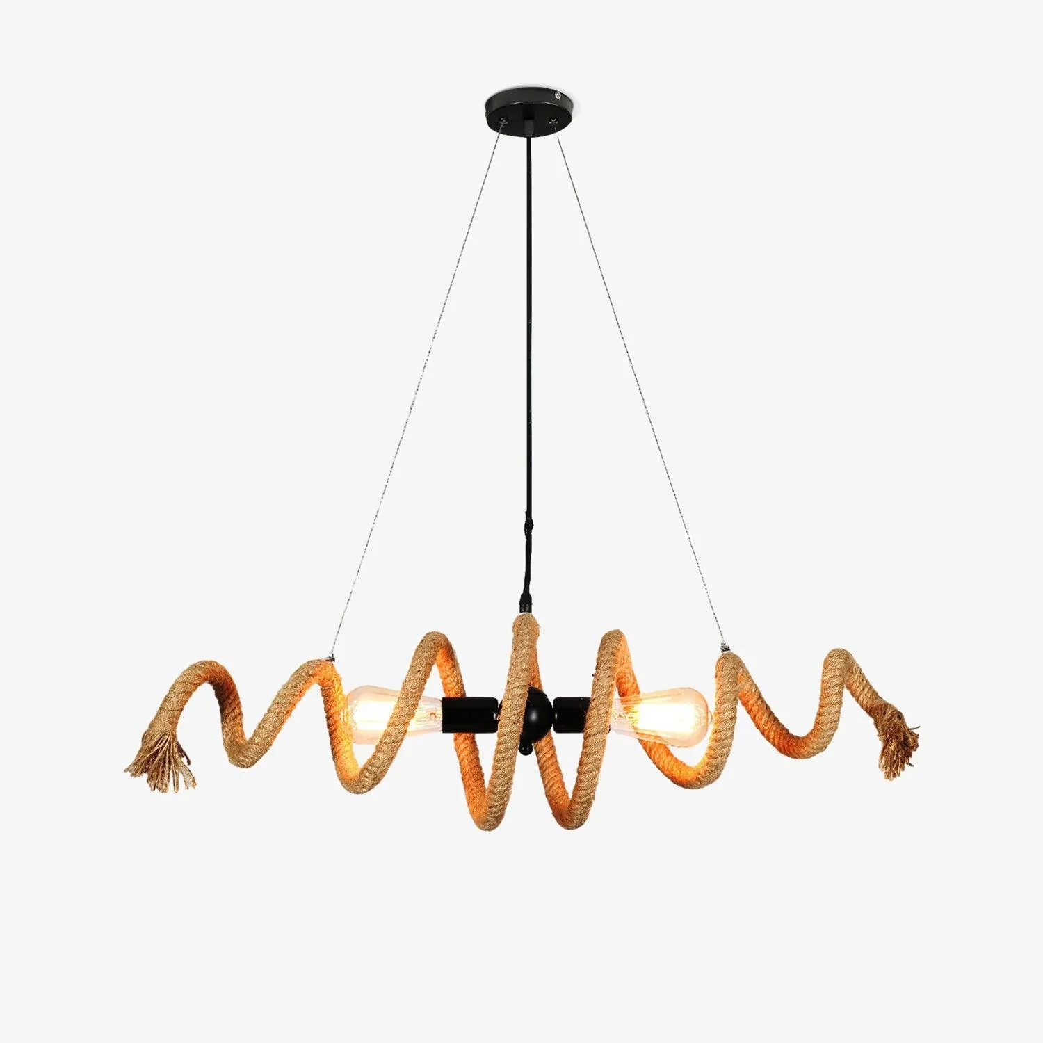 Dependable Spiral Hemp Rope Chandelier Outstanding