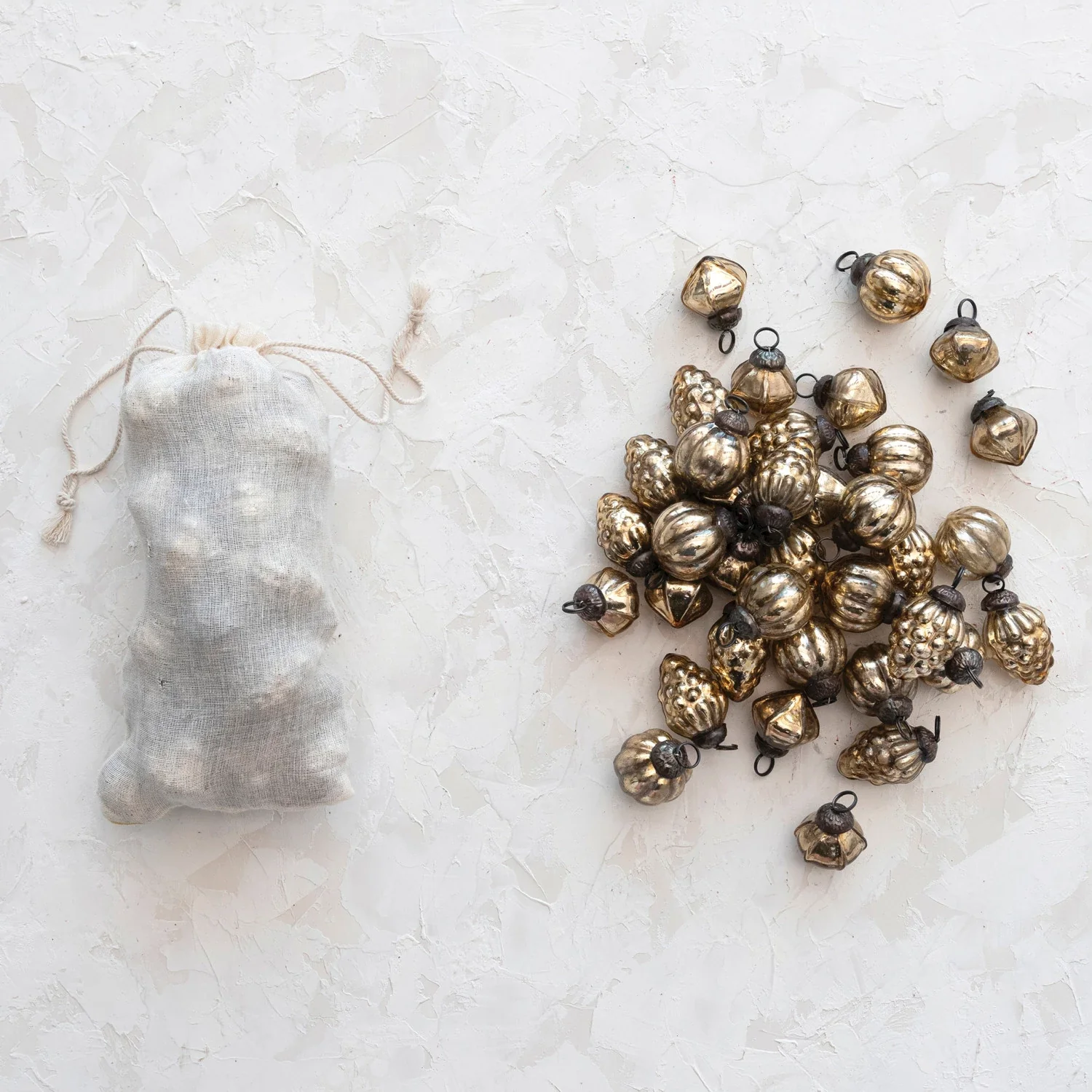 Certified 1 Embossed Mercury Glass Ornaments High-End