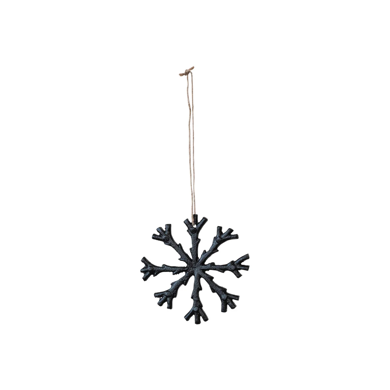 Trusted Cast Aluminum Snowflake Ornament Black Clean
