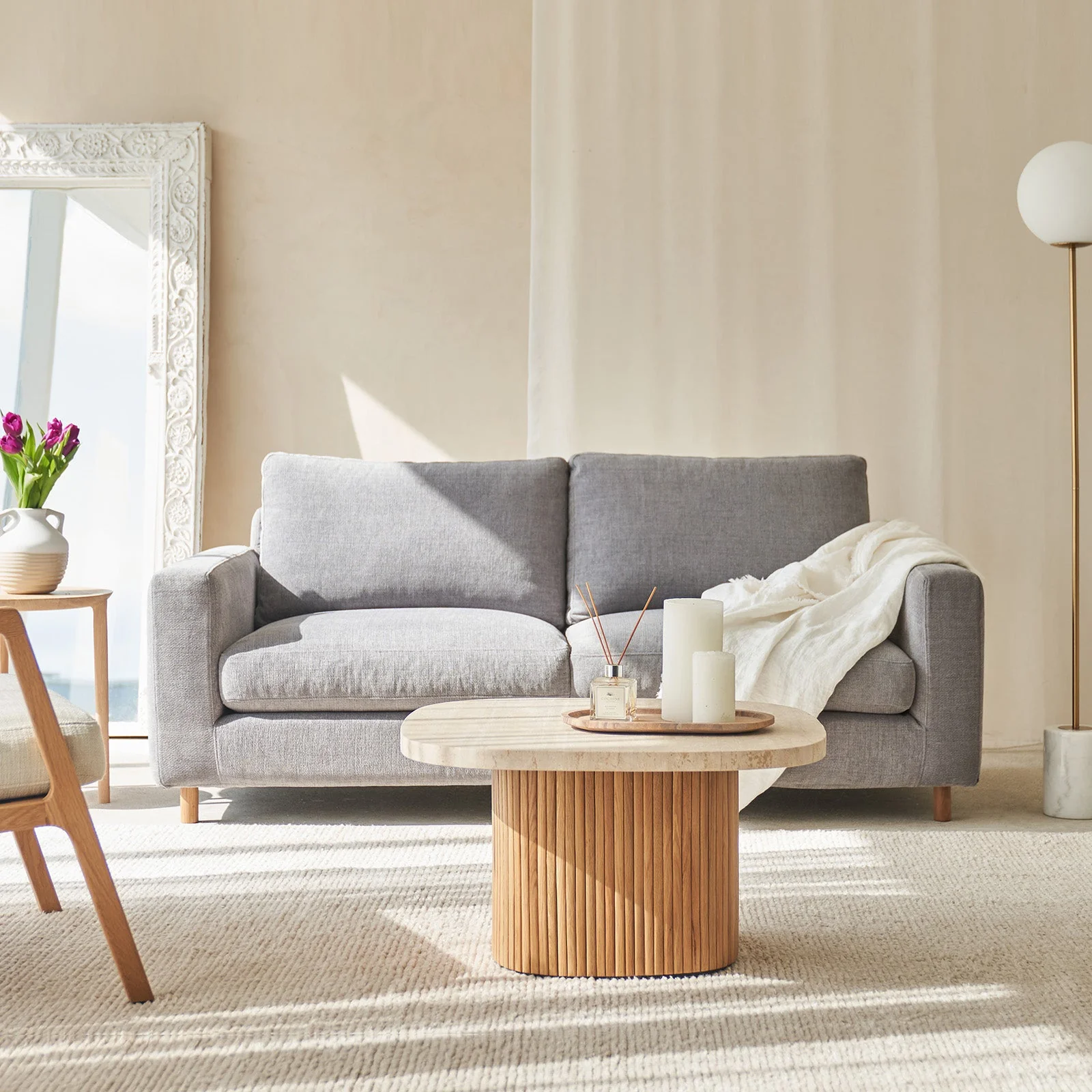 Unique Ponte Fabric Sofa 2.5 Seater – Weathered Grey 185cm Innovative
