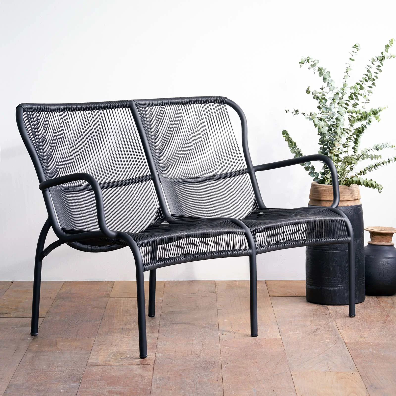 Selected Loop Outdoor Sofa Black 121cm Contemporary