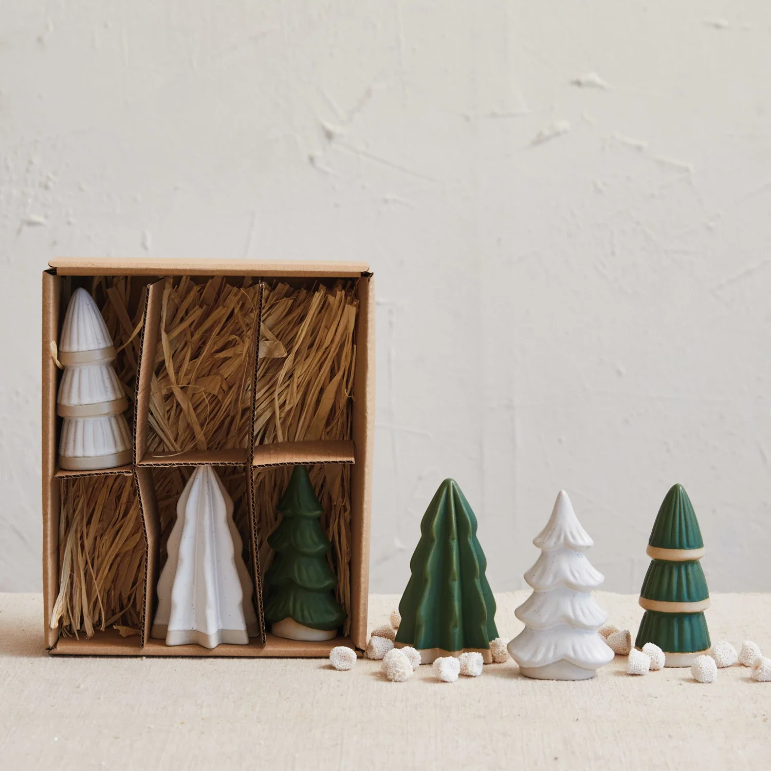 Advanced Stoneware Trees Green White Powerful