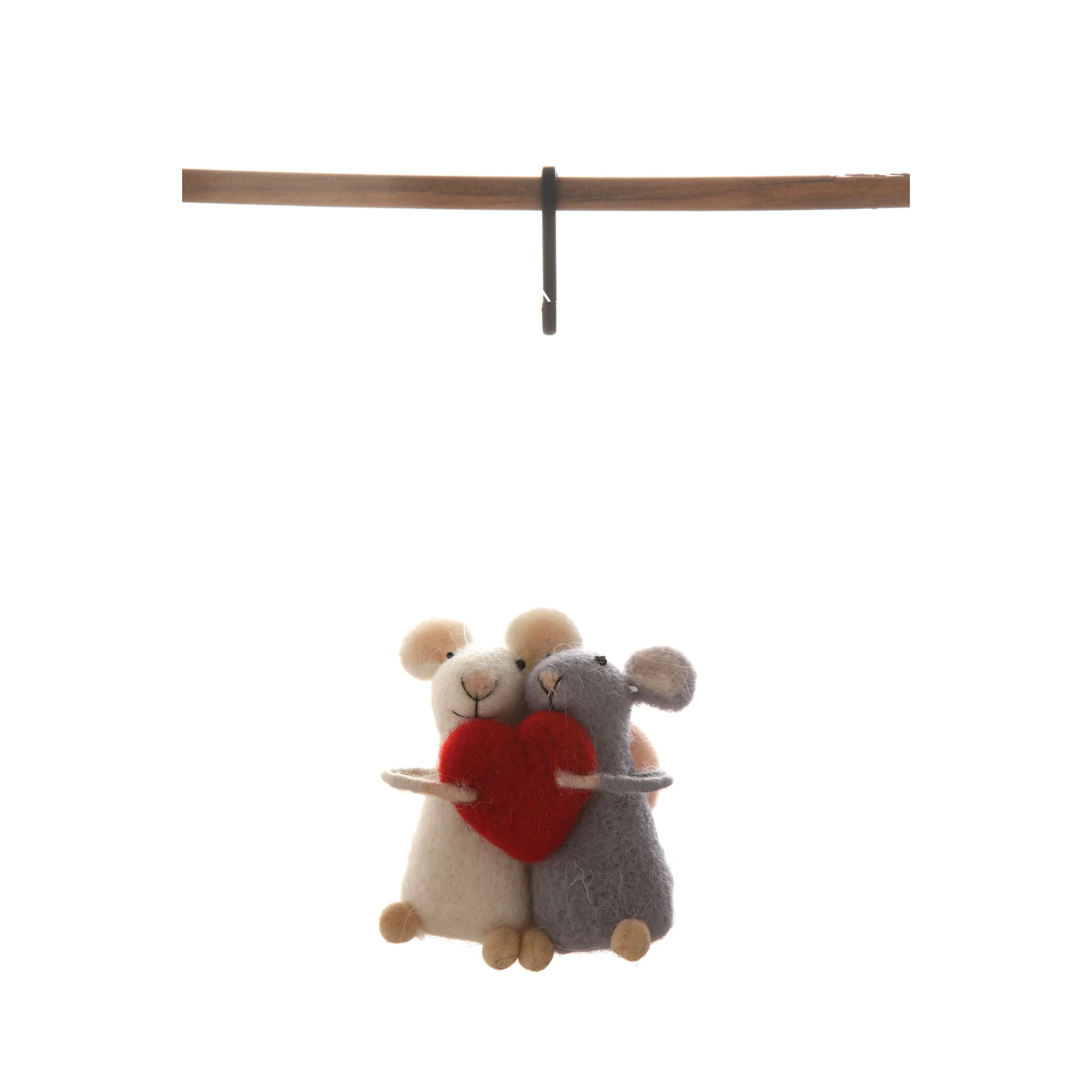 First-Class Mice Heart Wool Felt Ornament Convenient