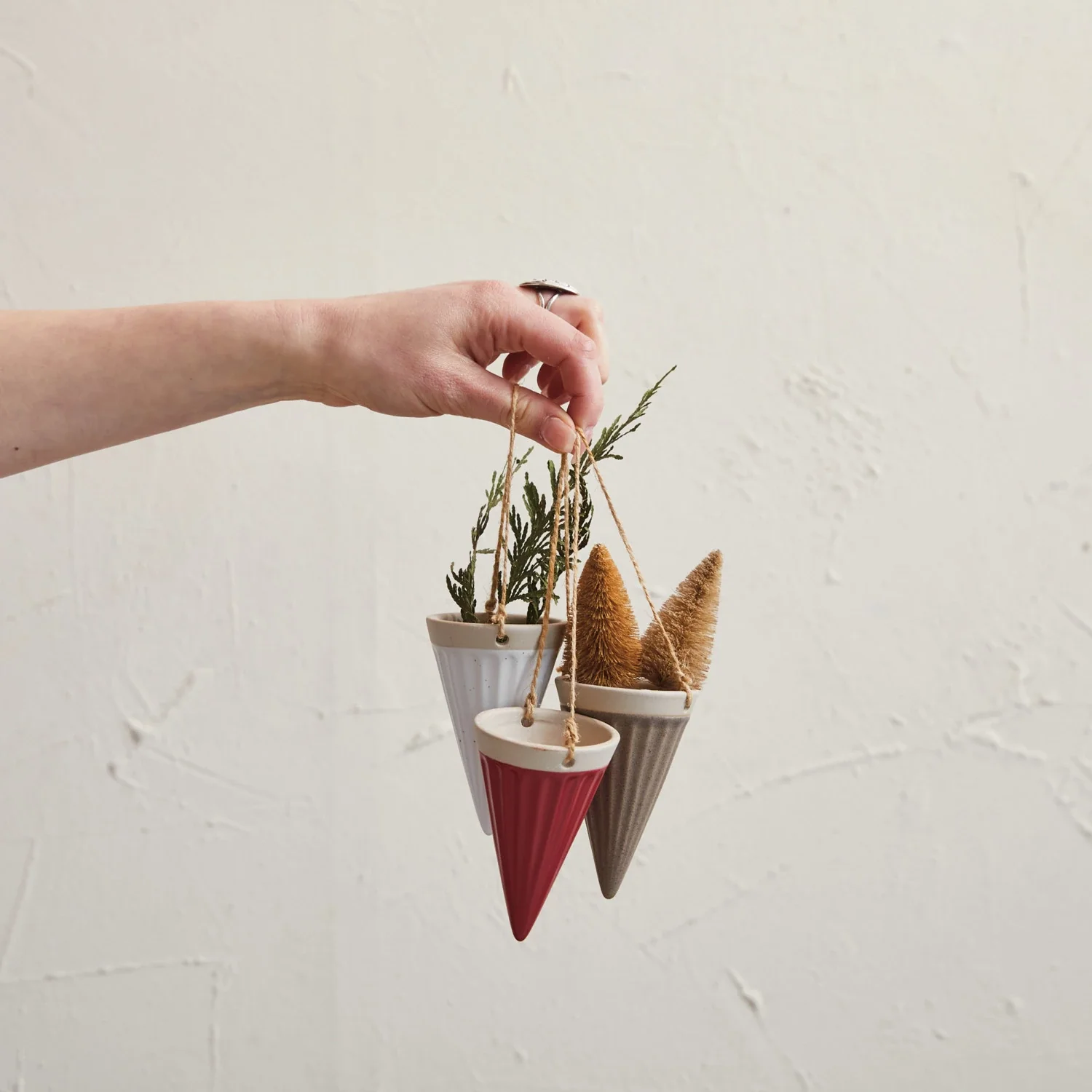 Expertly Made Cone Hanging Stoneware Vase Ornament Sophisticated