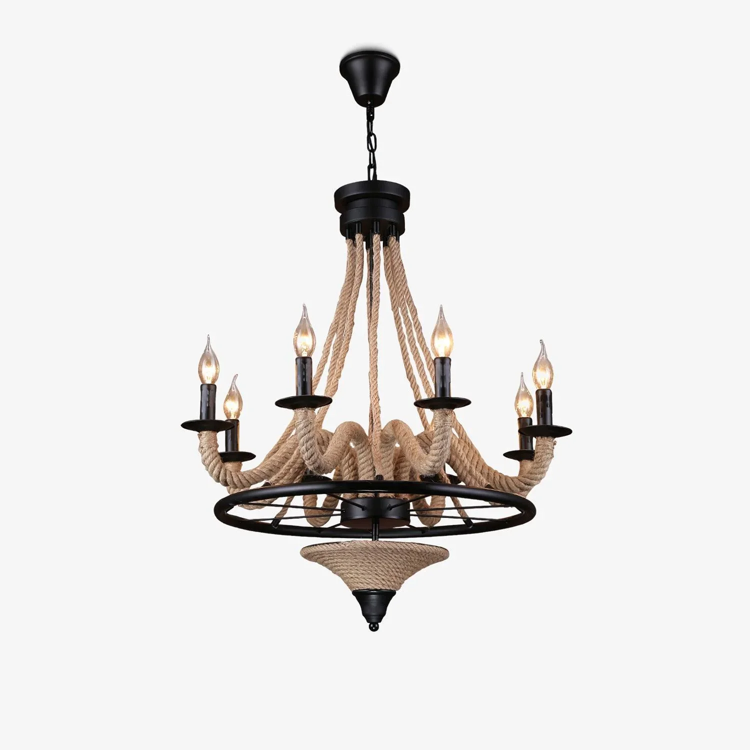 Elite Vintage Hemp Rope Chandelier Relaxed