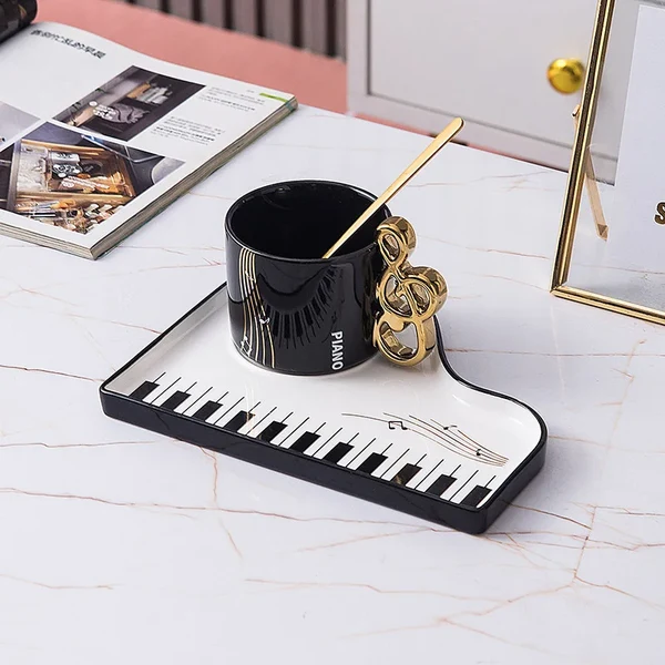 Premium The Grand Piano Mug Saucer Set Recyclable