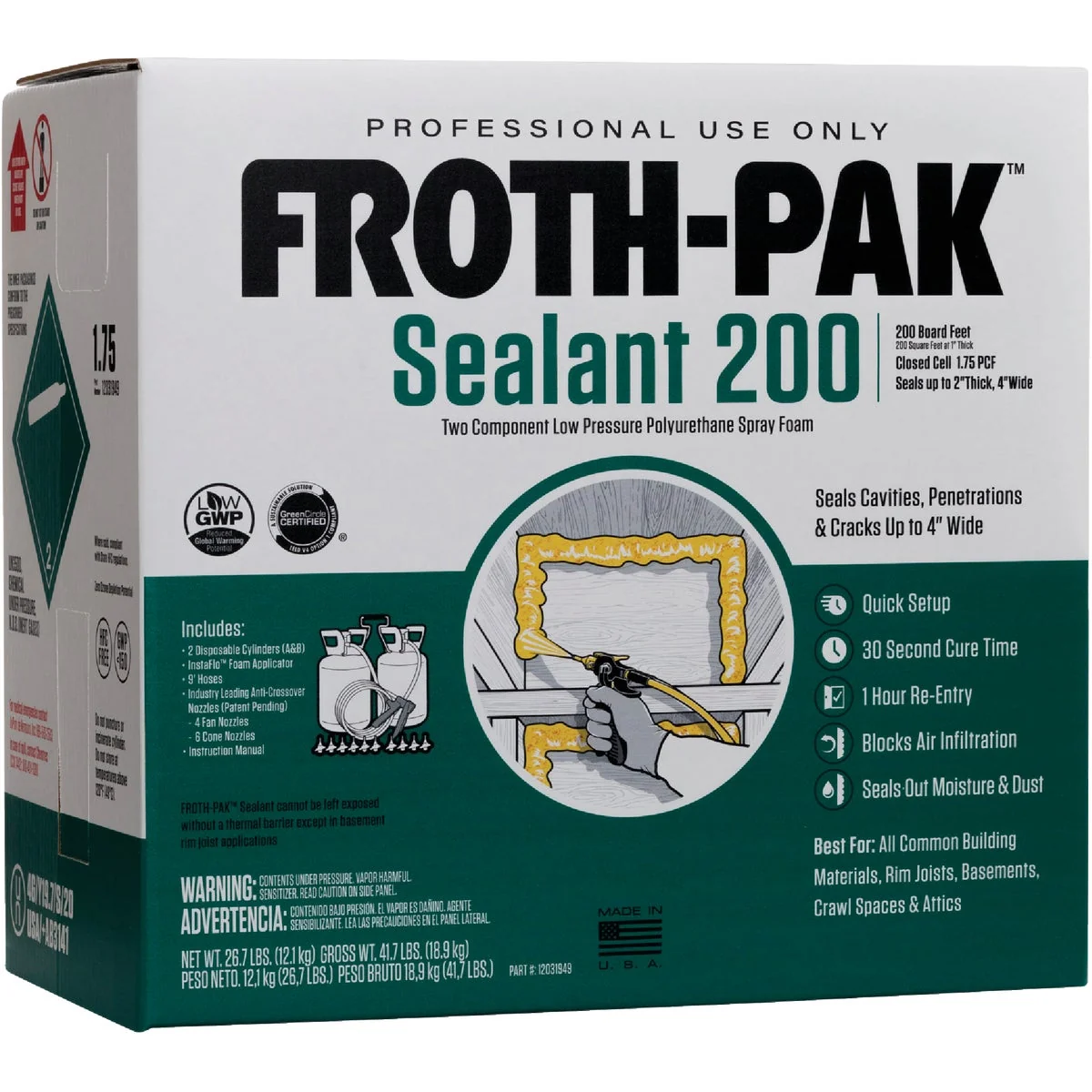 High-Quality Froth-Pak 200 Two-Component Polyurethane Foam Sealant Kit Sustainable