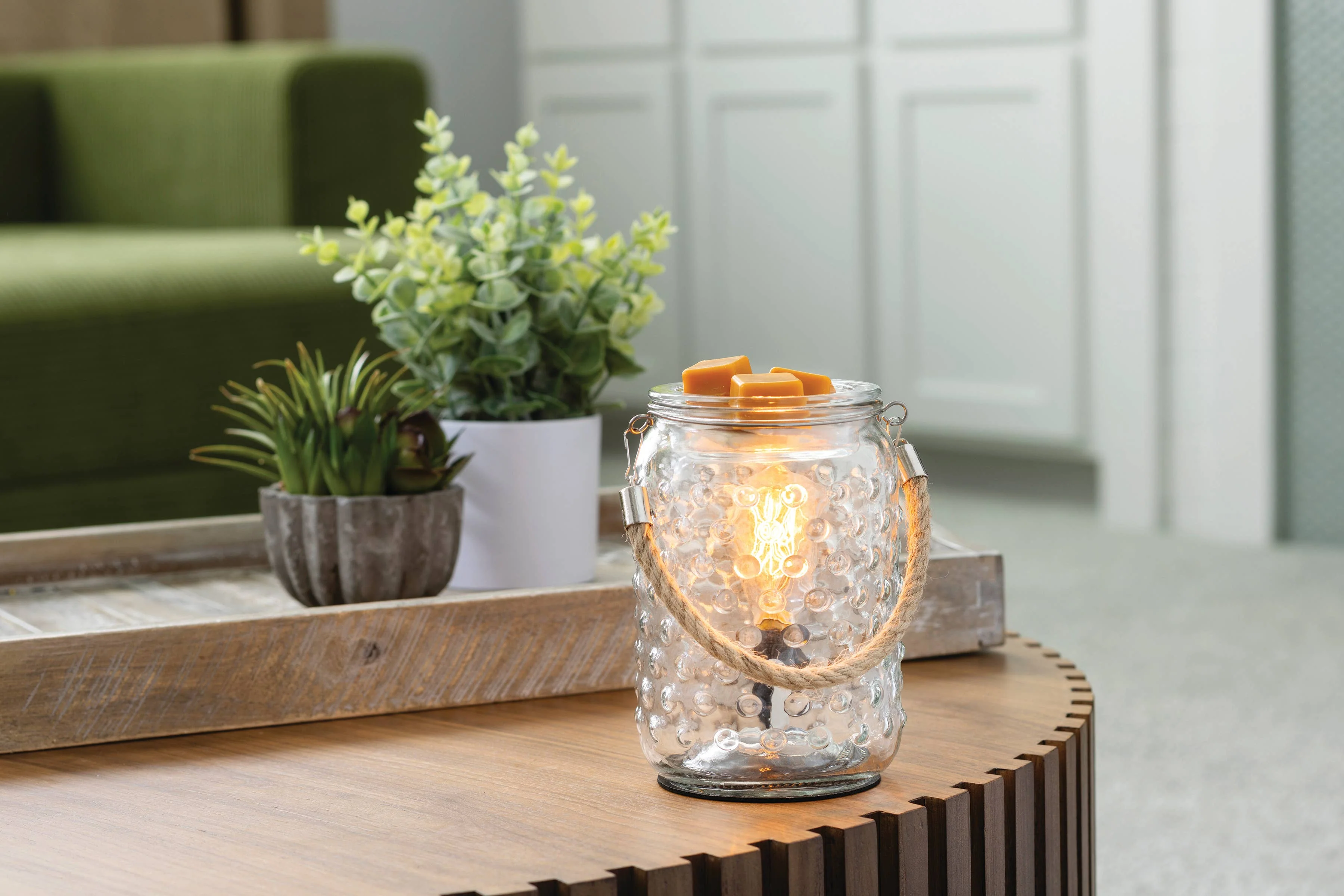 World-Class Hobnail Rope Vintage Bulb Illumination Fragrance Warmer Premium Material
