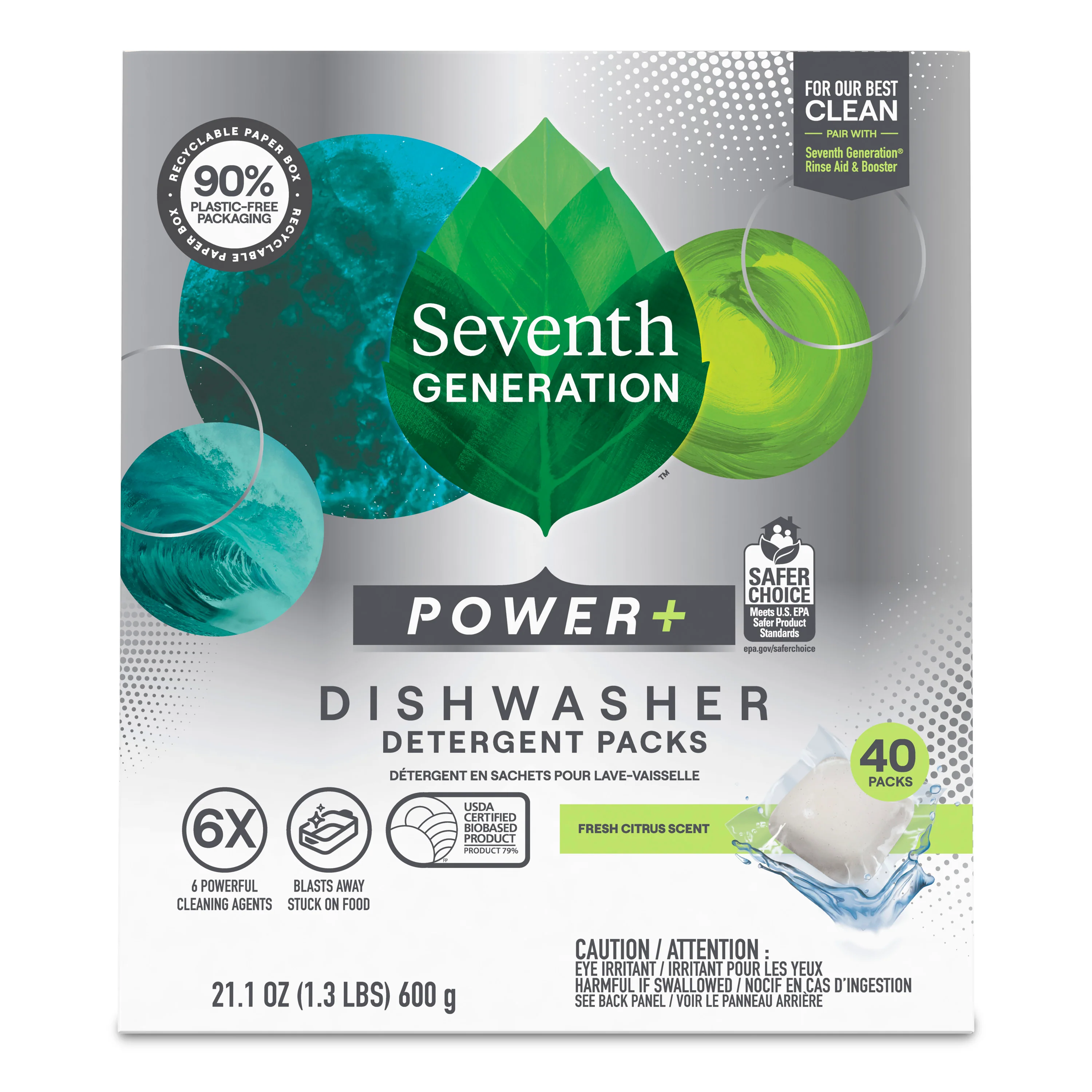 Smooth Seventh Generation Power Dishwasher Detergent Packs Powerful